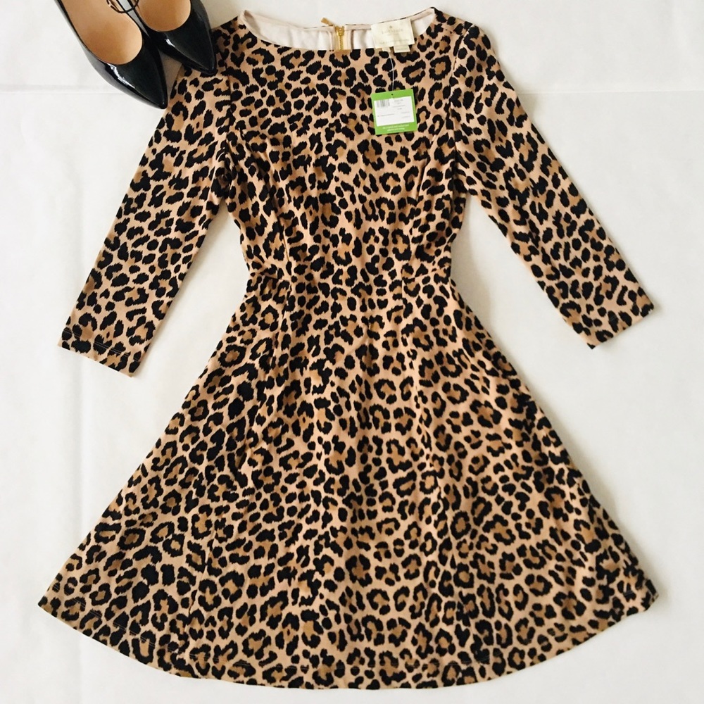 Kate Spade | Leopard Print Ponte Fit & Flare Dress